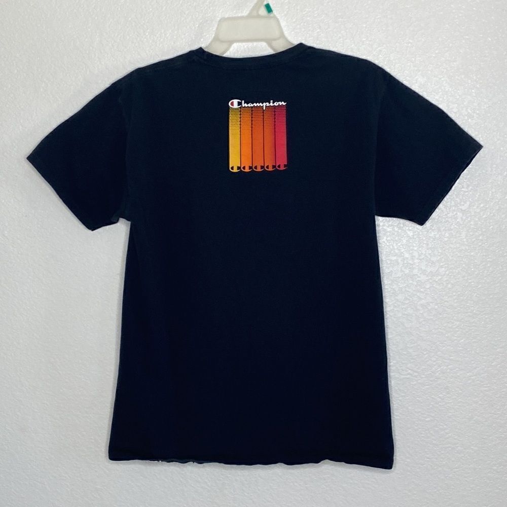 CHAMPIOMen’s Black T Shirt with Front and Back Print Size M - Picture 3 of 3
